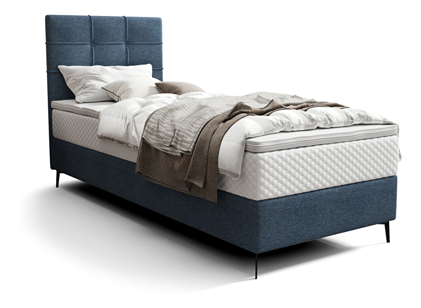 Egyszemélyes ágy 80 cm Infernus Bonell (kék) (ágyráccsal, tárolóhellyel)