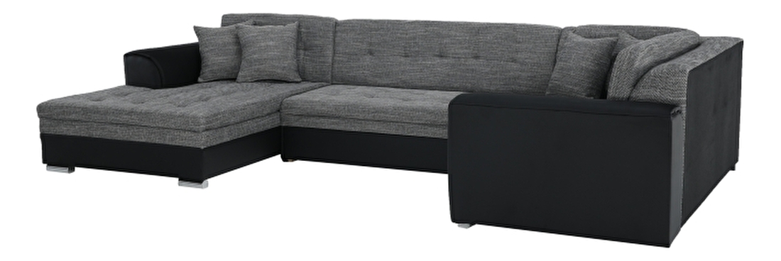 U alakú kanapé Degan (szürke + fekete) (B)
