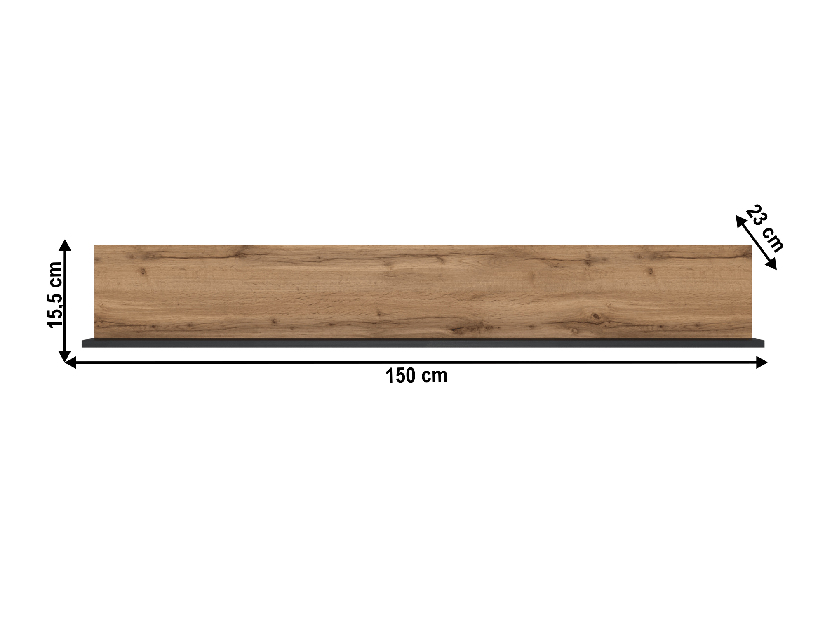 Polc 150 cm Lorcan 150 (wotan tölgy)