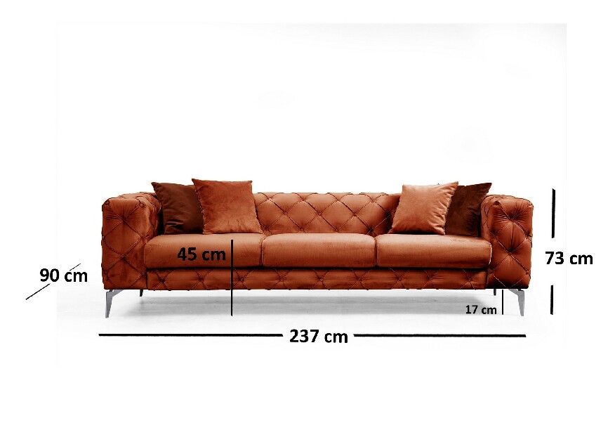 Háromszemélyes kanapé Collo (narancssárga)