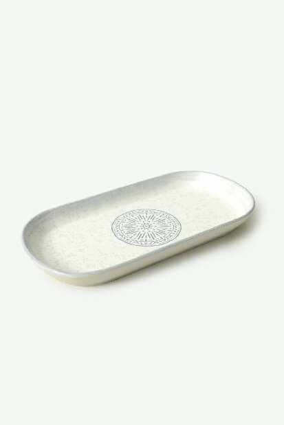 Tálaló tányér készlet (2 db.) Oval (matt fehér)