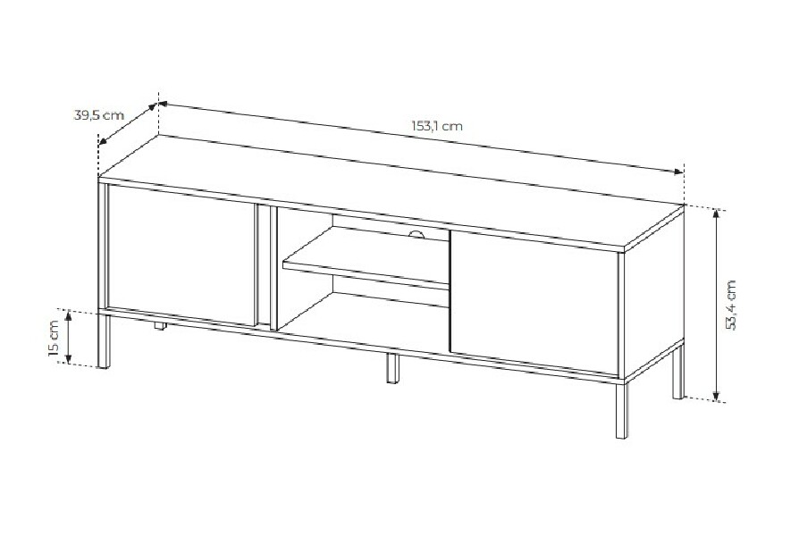 TV asztal/szekrény Danton 153 2D (bézs)