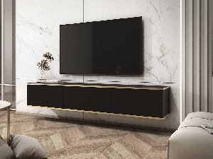 TV szekrény/asztal I Mirjan Othelo (fekete + fekete + arany)