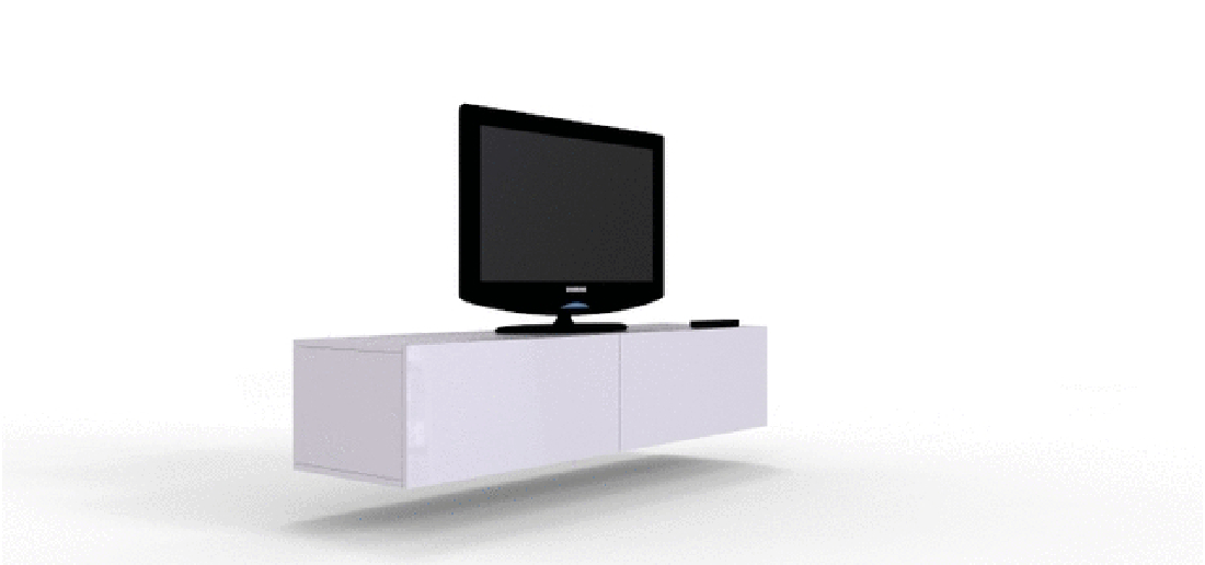 TV asztal/szekrény Zylia 180 (fehér + fényes fehér)