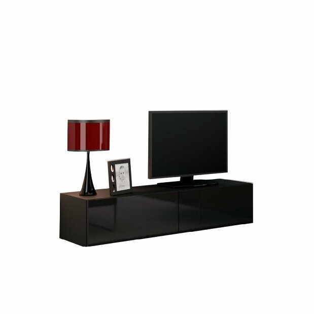 TV asztal/szekrény Zylia 140 (fehér + fényes fehér)