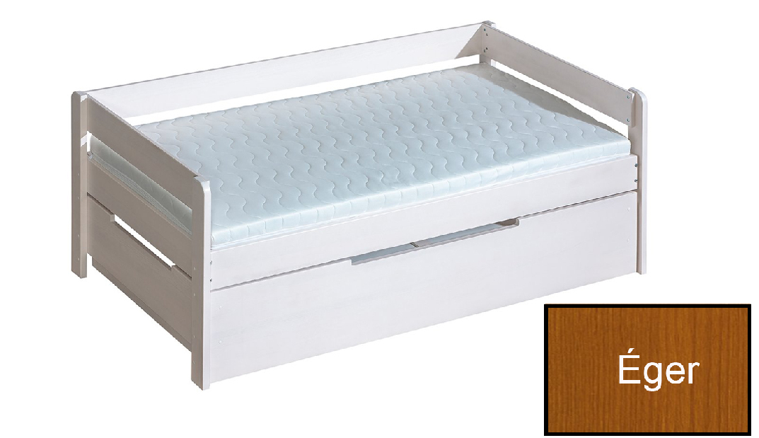 Egyszemélyes ágy 90 cm Balos (Éger) (ágyráccsal és tárhellyel) *kiárusítás