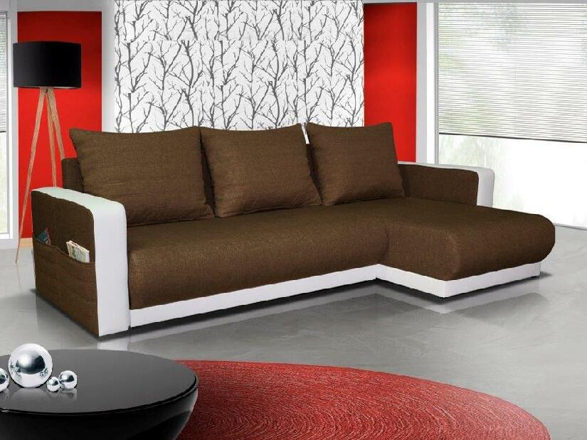 Sarok kanapé FrIra (barna + fehér) (J)