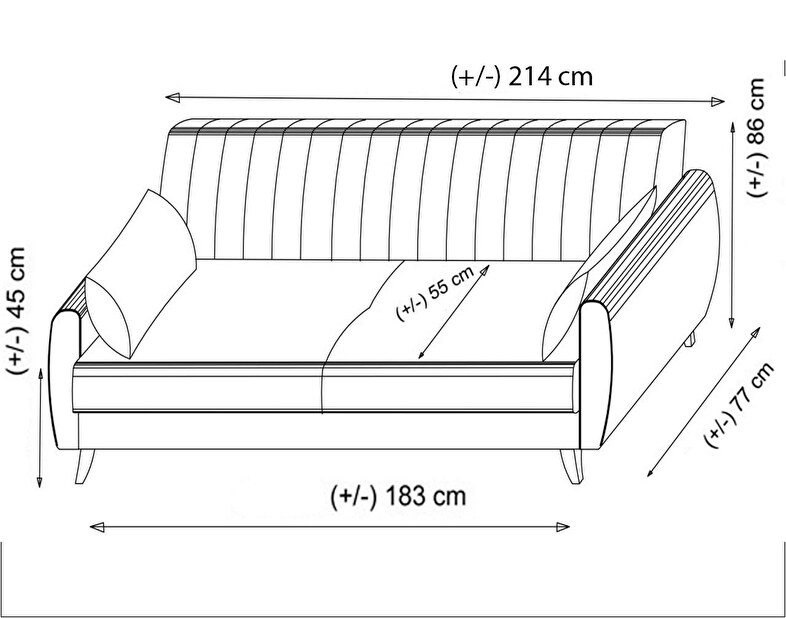 Háromszemélyes kanapé Acrux (tégla)