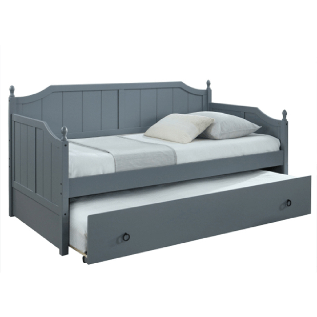 Egyszemélyes ágy pótággyal 90 cm Baroba (szürke) (ágyrácsokkal)