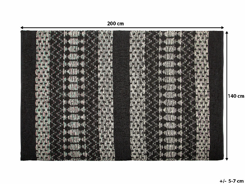 Szőnyeg 140x200 cm SAKURA (szövet) (fekete)