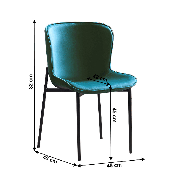 Jedálenská stolička Perite (smaragdová)