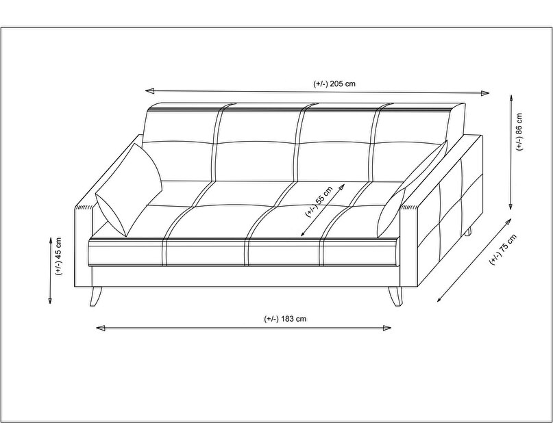 Háromszemélyes kanapé Pleione (tégla)