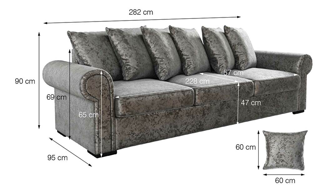 Háromszemélyes kanapé Carolus