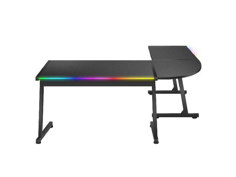 Sarok PC asztal Hyperion 6.0 (fekete + többszínű) (LED világítással)