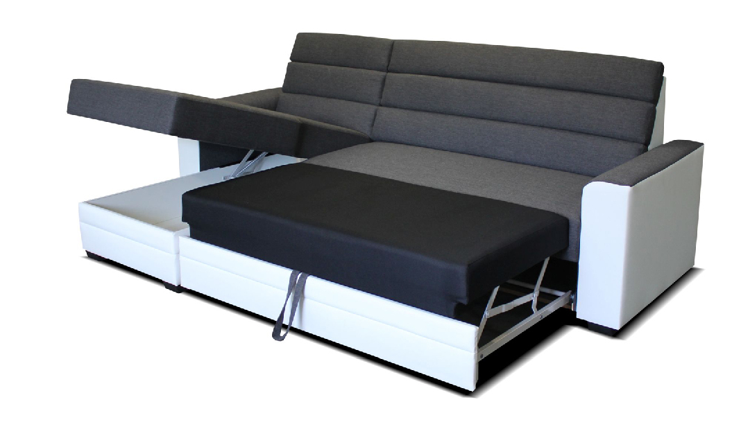Sarok kanapé Ülőke Ulm L+2F (szürke + fehér) (B)