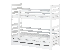 Gyerekágy 90 x 190 cm TORI (ágyráccsal és tárolóhellyel) (fehér)