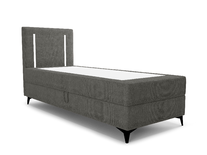 Egyszemélyes ágy 80 cm Ortega Bonell (sötétszürke) (ágyráccsal, tárolóhellyel) (LED világítás)