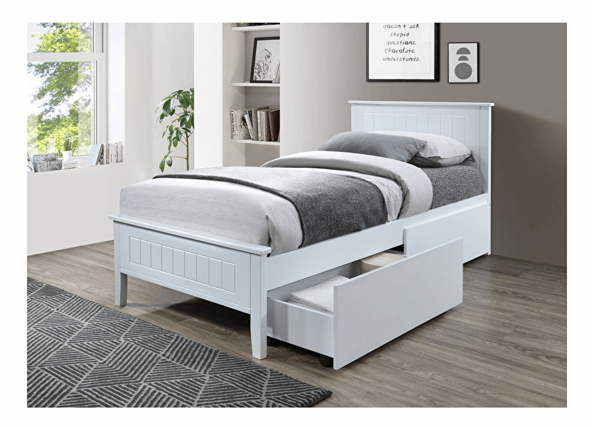 Egyszemélyes ágy 90 cm Minea (fehér) *kiárusítás