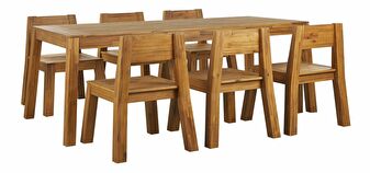 Kerti bútor szett LIVIGNO (világos fa) (székekkel) (6 fő részére)