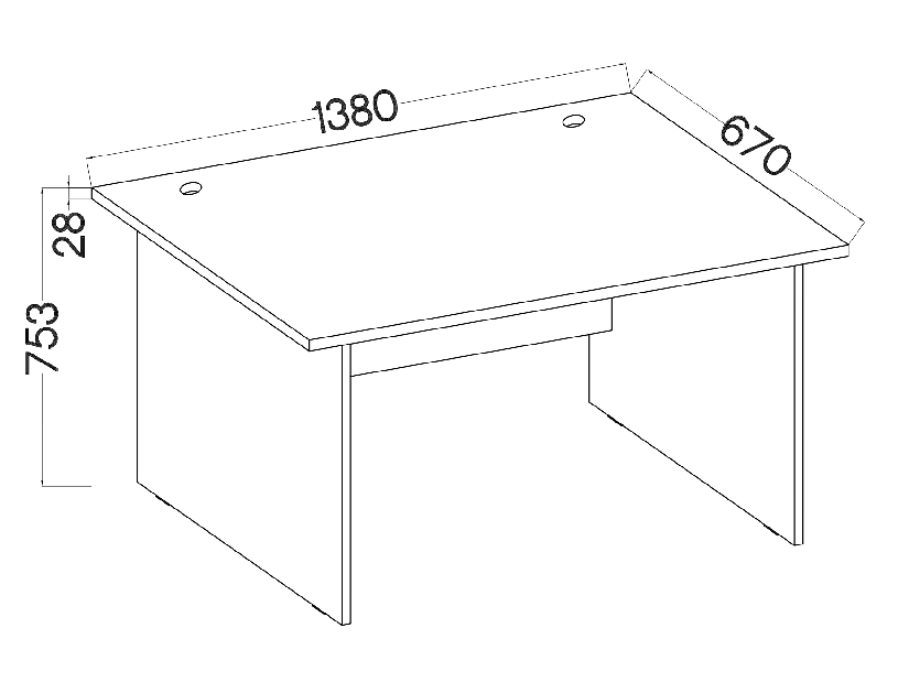 PC asztal Mantela 170 (artisan tölgy)