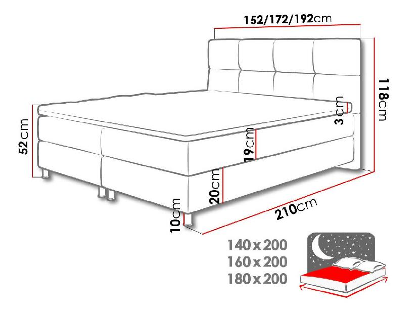Kontinentális ágy 140 cm Mirjan Amarydia (fresh 32)