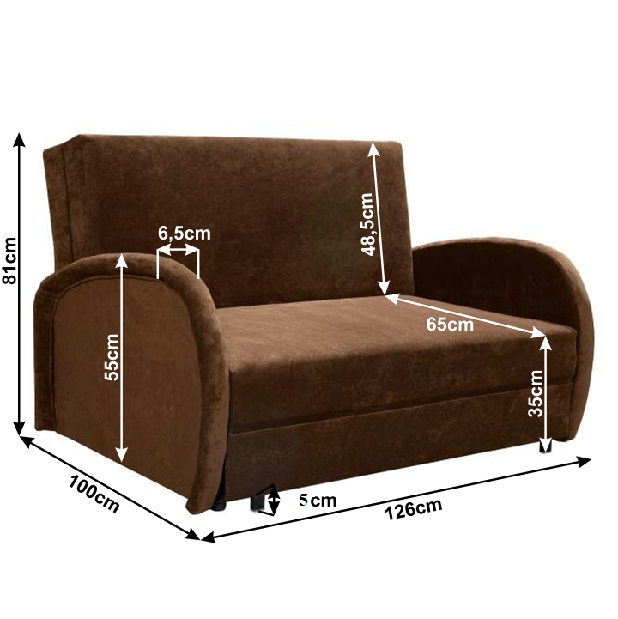 Kétszemélyes kanapé Miliore 2 (barna) *bazár