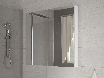 Falra szerelhető fürdőszoba szekrény Della 60 fehér + tükör