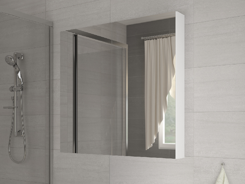 Falra szerelhető fürdőszoba szekrény Della 60 fehér + tükör *kiárusítás