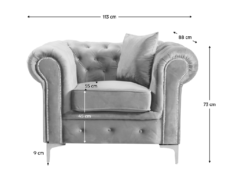 Luxus fotel Rikaro (velvet 03) 