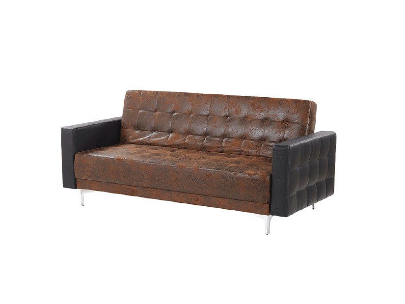 Háromszemélyes kanapé ABERLADY (textil) (barna)