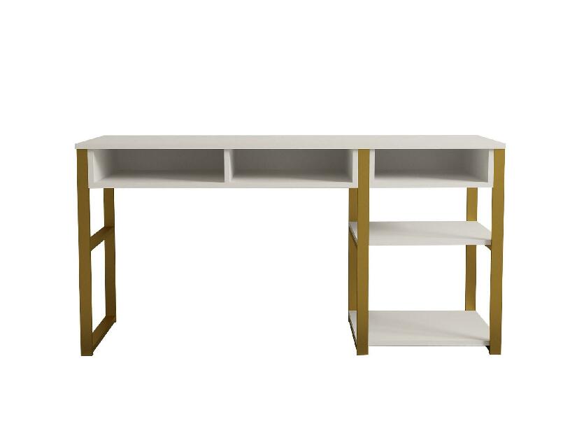 PC asztal Emo (fehér + arany)