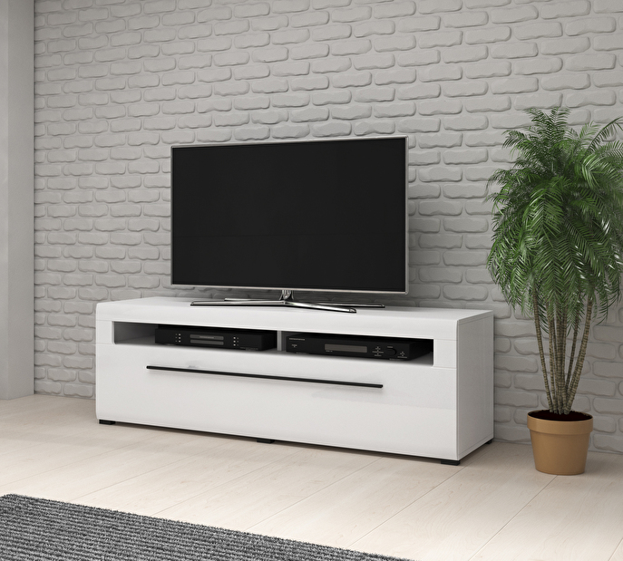 TV asztal Tashia Typ 41 (fehér + magasfényű fehér)