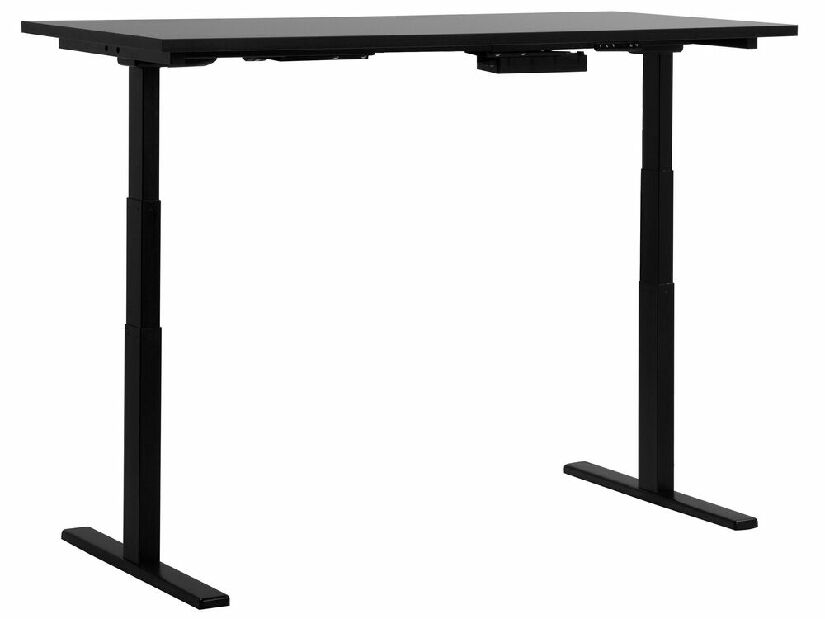 Íróasztal UPPER II (130 x 72 cm) (MDF) (fekete) (el. beállítható)