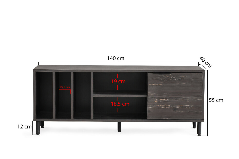 TV asztal/szekrény Karlin (sötétbarna)