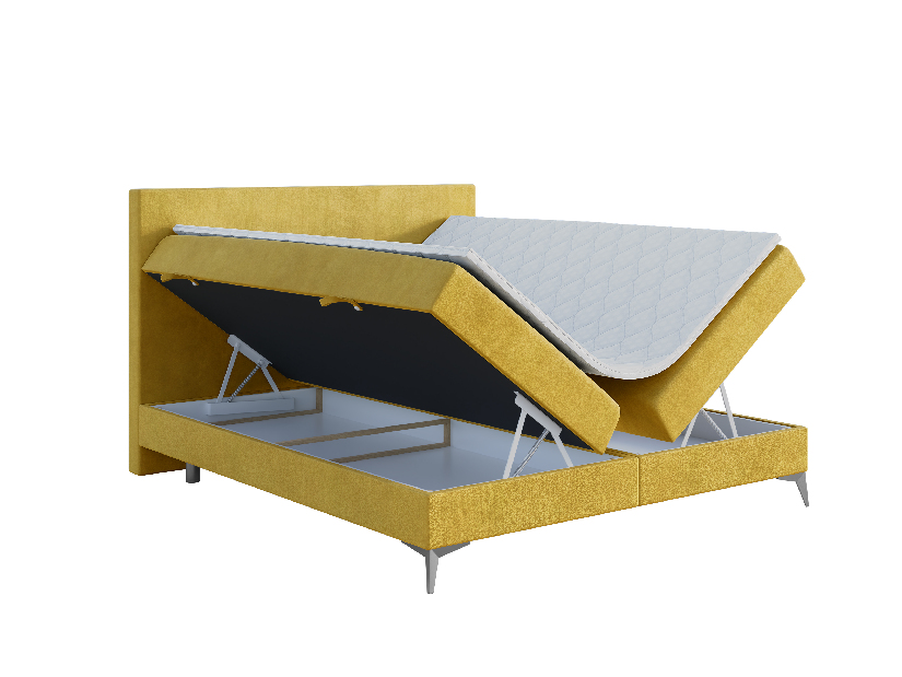 Egyszemélyes ágy Boxspring 120 cm Ricky (lime) (matraccal és tárolóhellyel)