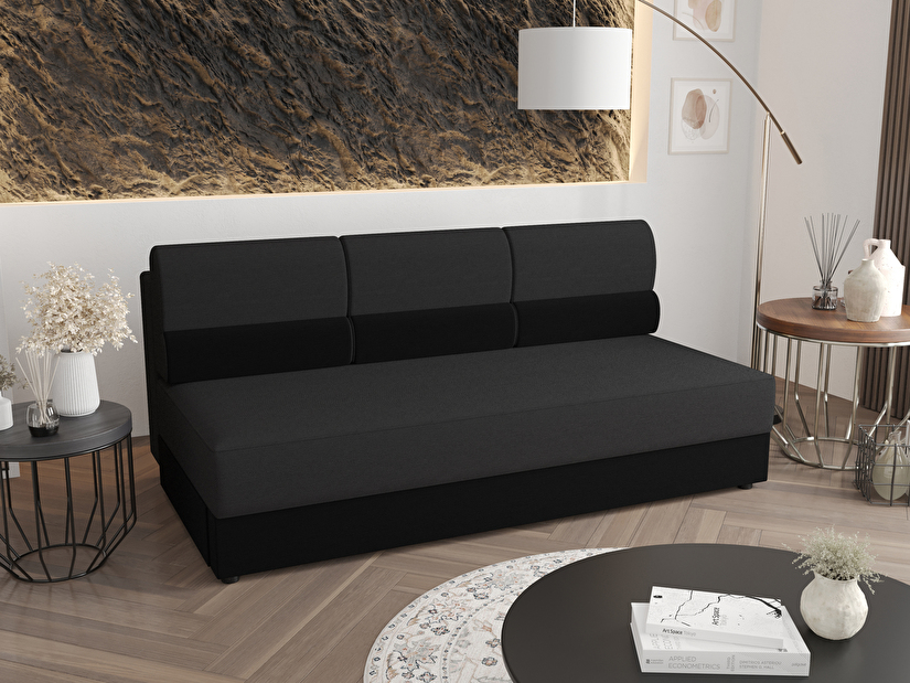 Kétszemélyes kanapé Radiant (sötétszürke + fekete)