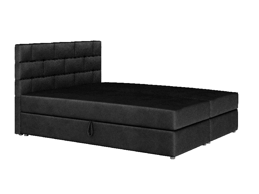 Franciaágy Boxspring 140x200 cm Waller Comfort (fekete) (ágyráccsal és matraccal)