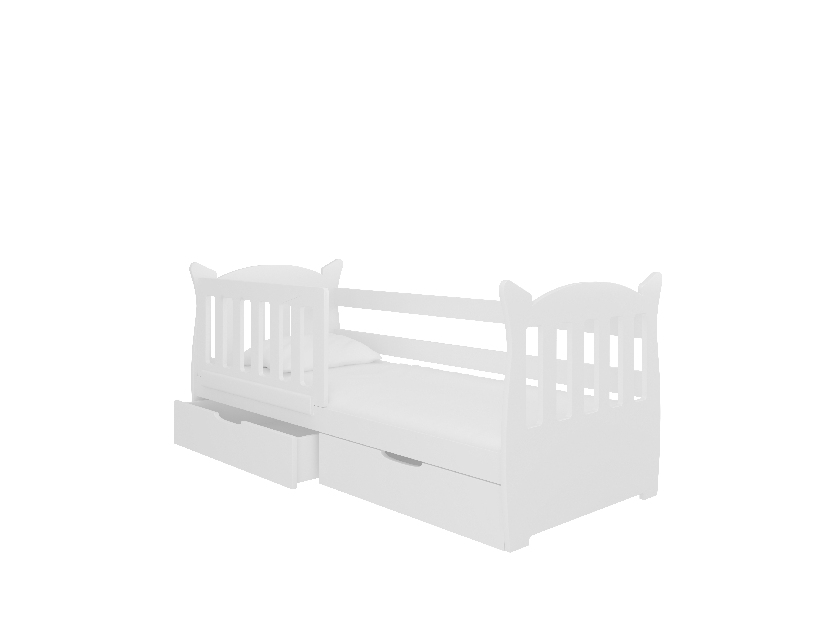 Gyerekágy 160x75 cm Lenka (ágyráccsal és matraccal) (fehér)