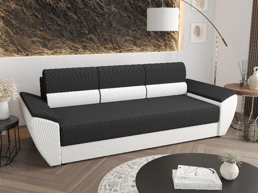 Háromszemélyes kanapé Radiant Bis (fekete + fehér)