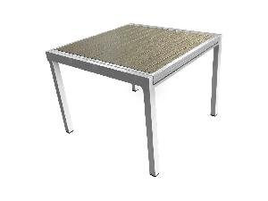 Szétnyitható kerti asztal DARIO (fehér acél + szürke) (4-8 fő részére)