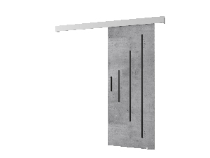 Tolóajtó 90 cm Sharlene Y (beton + matt fehér + fekete)