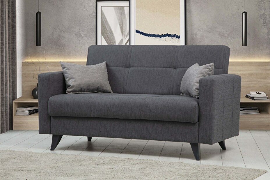 Kétszemélyes kanapé Pleione (sötétszürke)