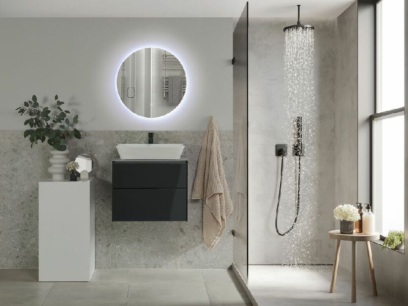 Fürdőszoba szekrény Thabit (fehér) (világítással)