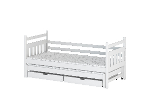 Gyerekágy 90 x 190 cm DANNY (ágyráccsal és tárolóhellyel) (fehér)