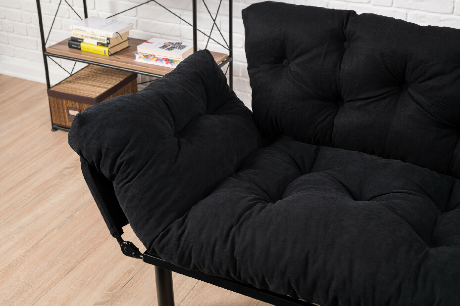 Széthúzható fotel Nitty (fekete)