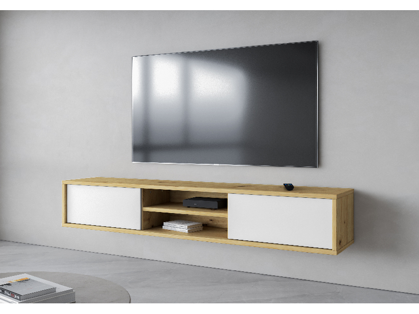TV asztal Fiora 40 (artisan tölgy + fehér)