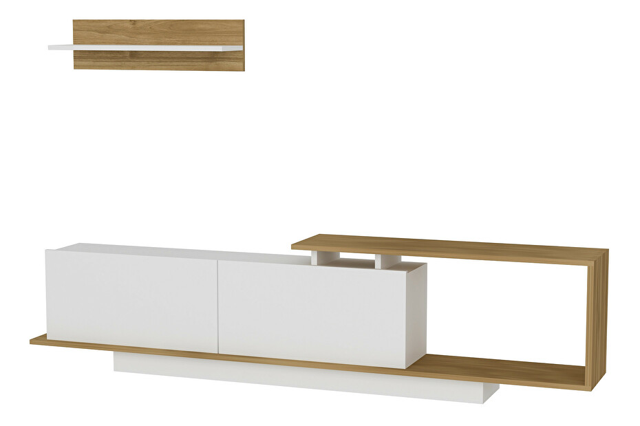 TV asztal/szekrény Atos (fehér + dió)