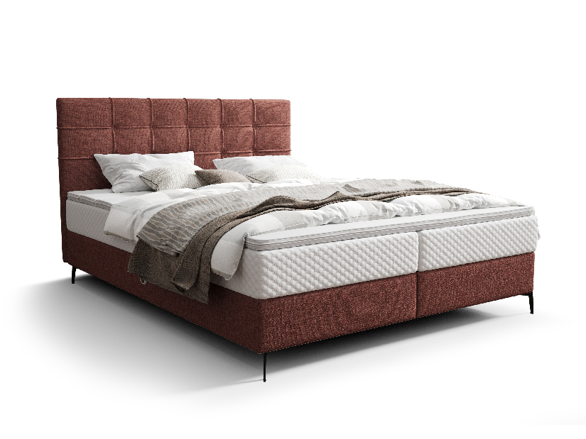 Egyszemélyes ágy 120 cm Infernus Comfort (terakotta) (ágyráccsal, tárolóhellyel)