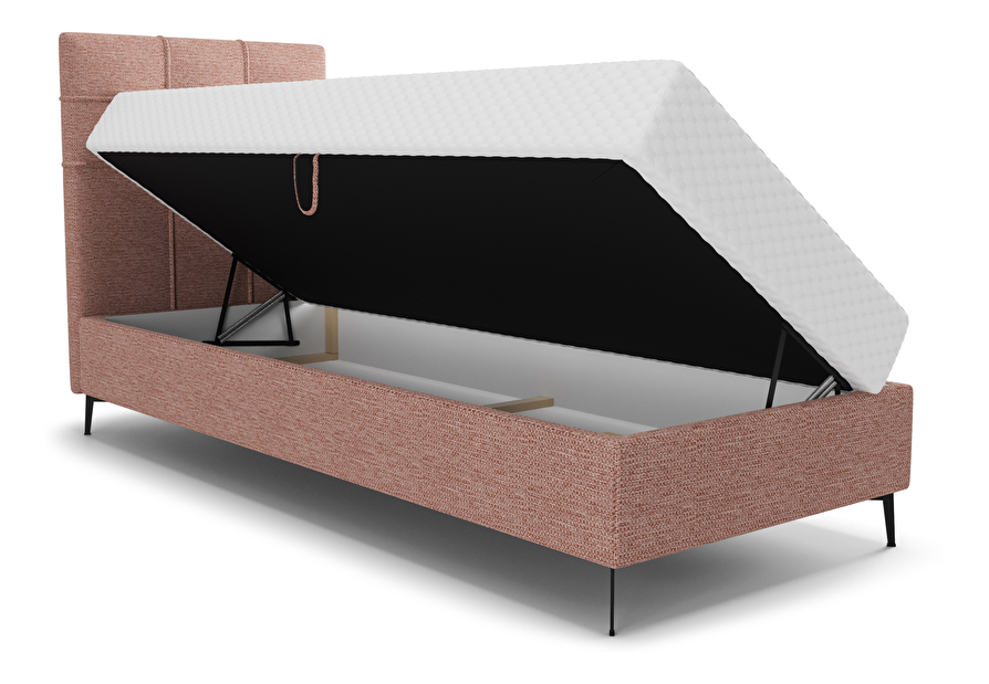 Egyszemélyes ágy 90 cm Infernus Comfort (lazac) (ágyráccsal, tárolóhellyel)