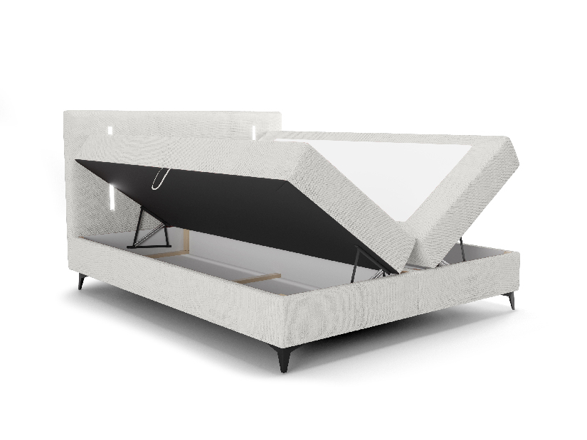 Egyszemélyes ágy 120 cm Ortega Bonell (szürke) (ágyráccsal, tárolóhellyel) (LED világítás)